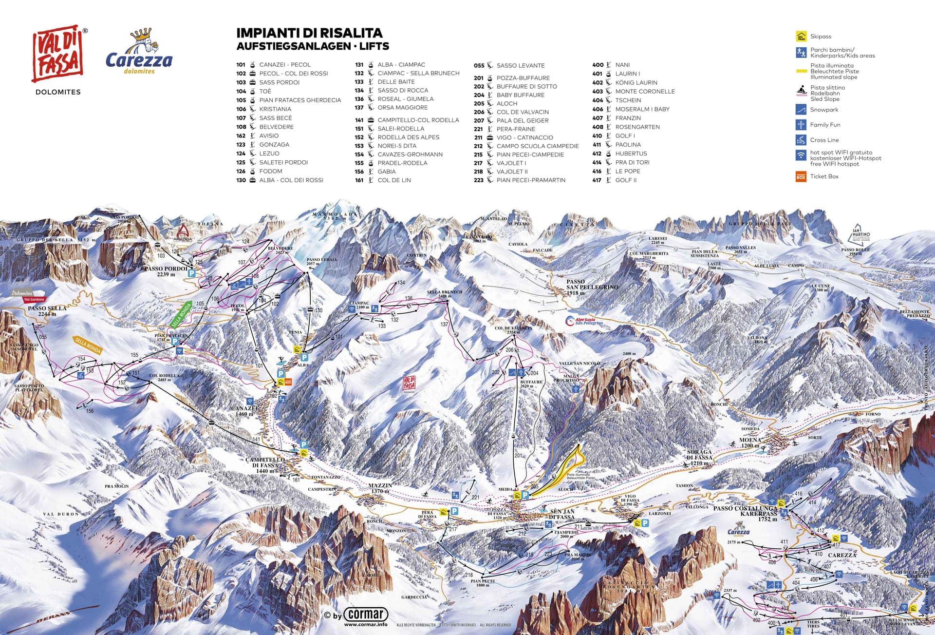 Campitello di Fassa ski map