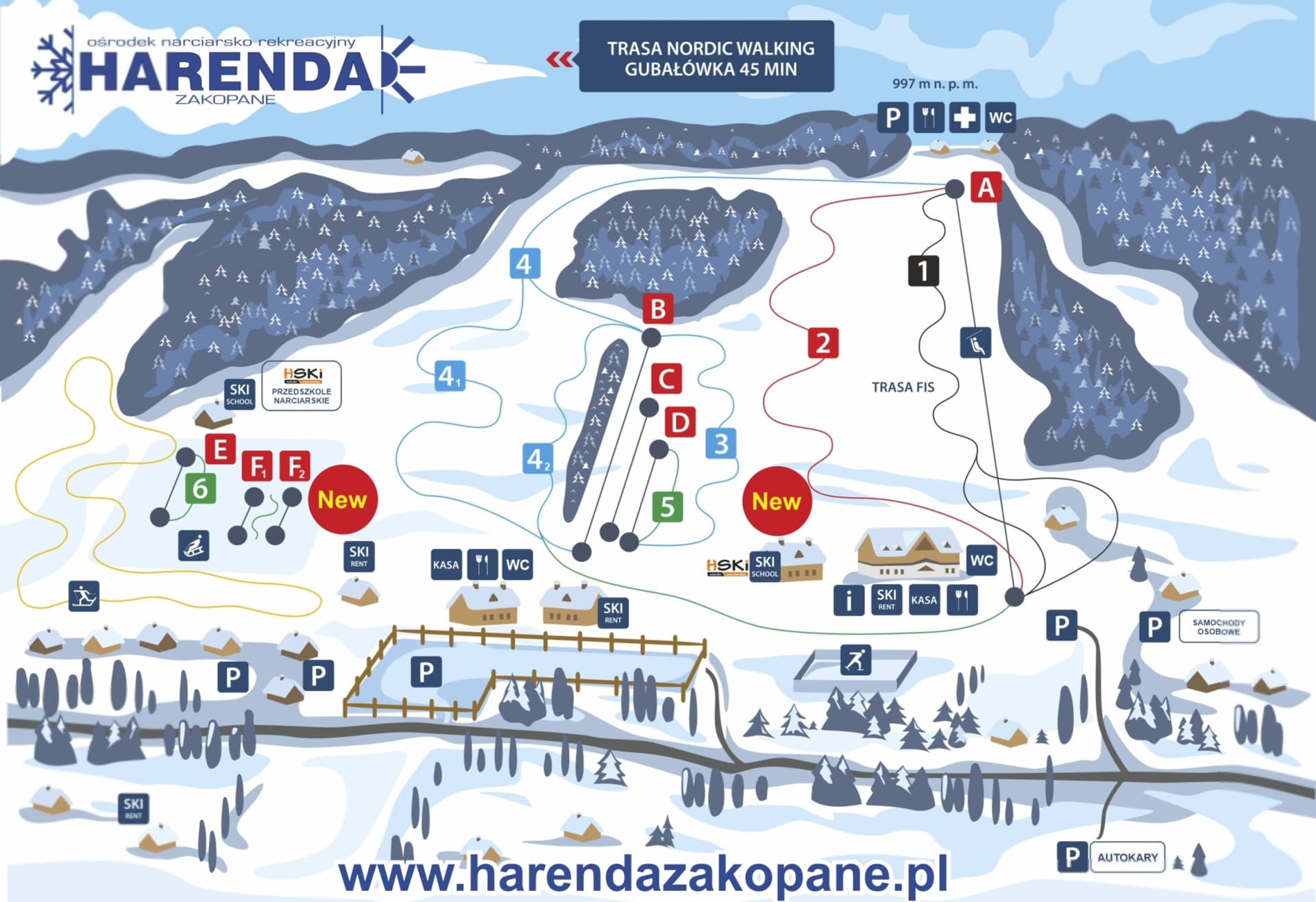 Zakopane ski map